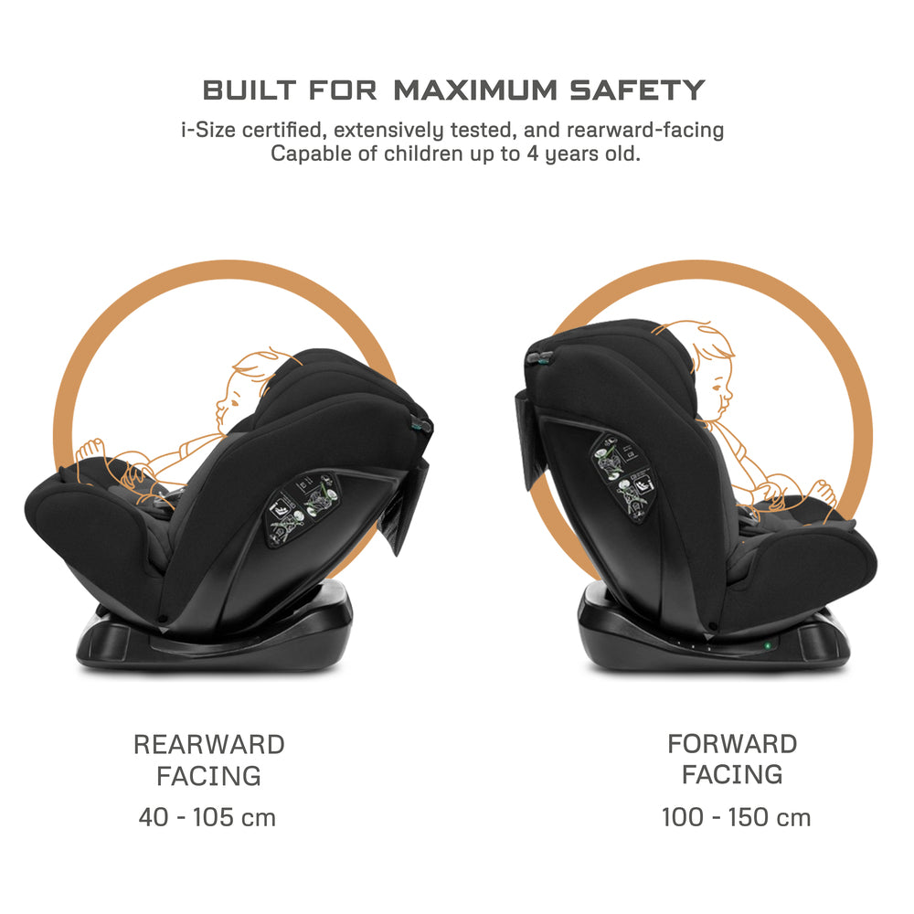 Neobreez i-Hepta i-Size All-In-1 Convertible Car Seat Black Gray