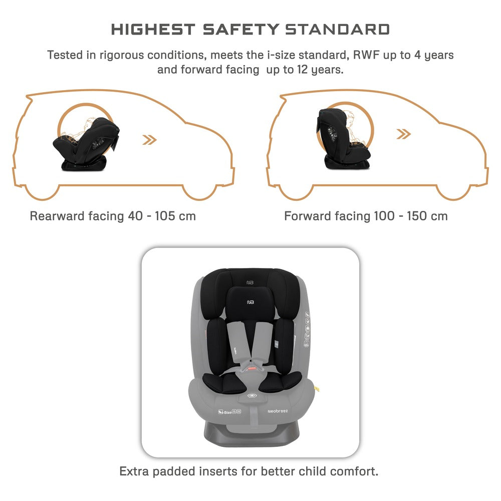 Neobreez i-Hepta i-Size All-In-1 Convertible Car Seat Black