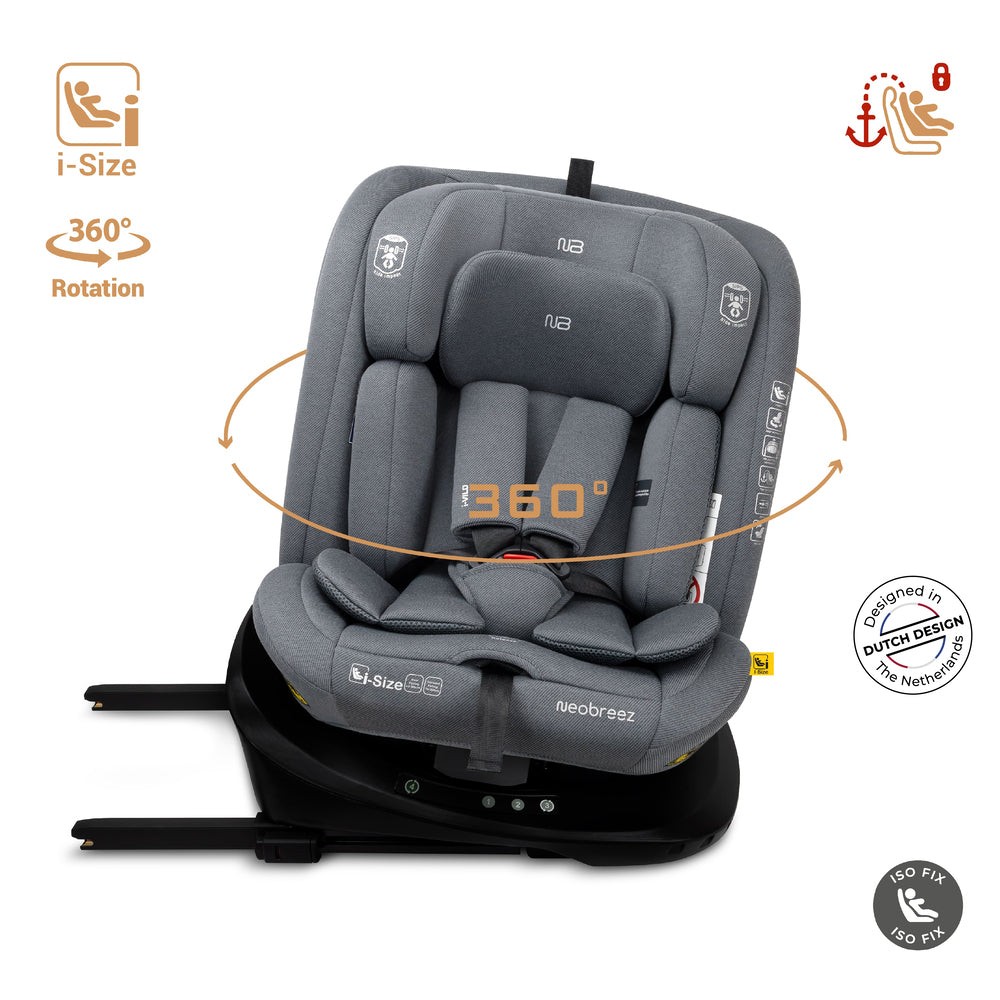 Neobreez - i-Vilo 360-Degree Isofix i-Size Car Seat Grey
