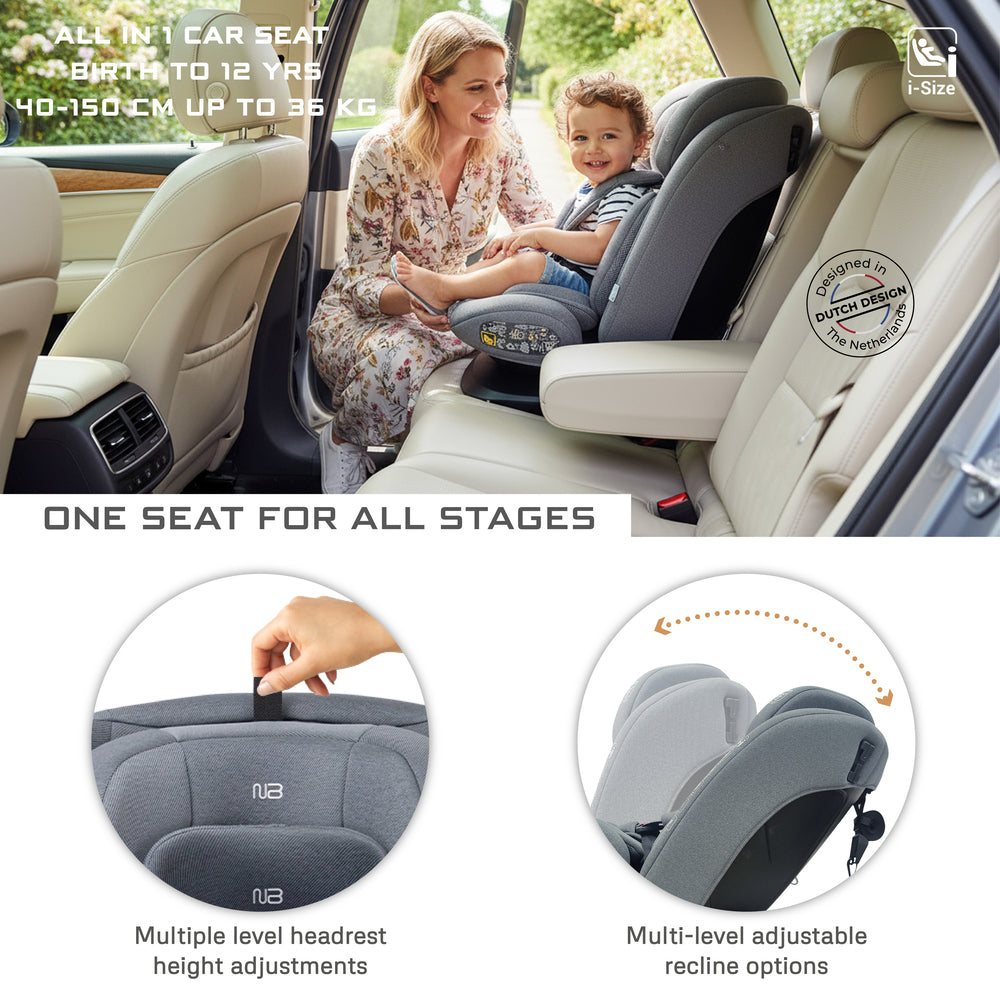 Neobreez - i-Vilo 360-Degree Isofix i-Size Car Seat Grey