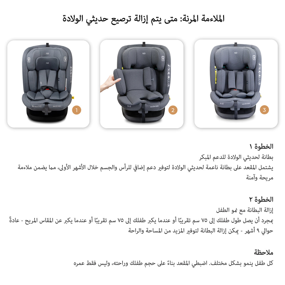 Neobreez - i-Vilo 360-Degree Isofix i-Size Car Seat Grey