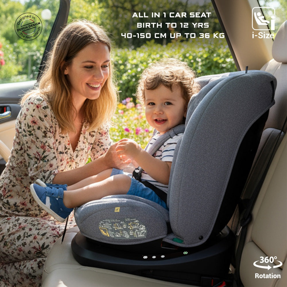 Neobreez - i-Vilo 360-Degree Isofix i-Size Car Seat Grey