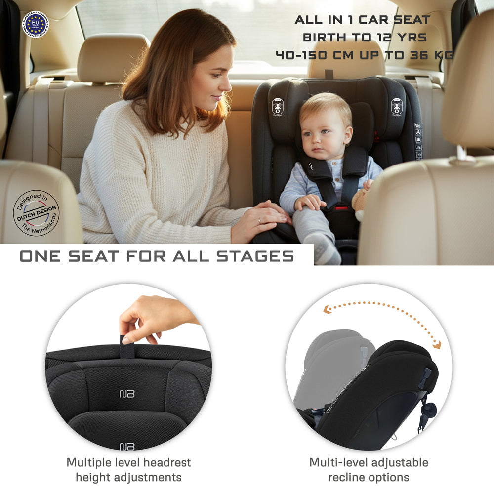 Neobreez - i-Vilo 360-Degree Isofix i-Size Car Seat Black