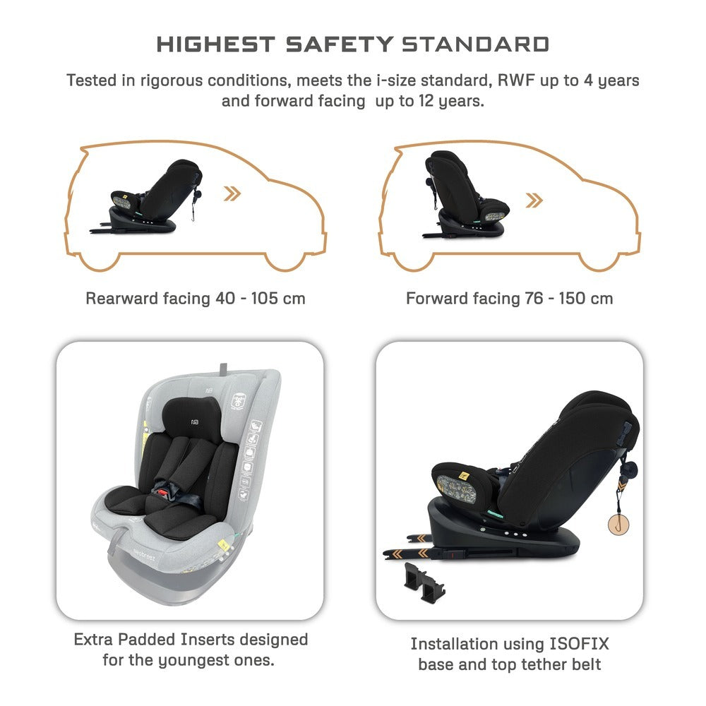 Neobreez - i-Vilo 360-Degree Isofix i-Size Car Seat Black