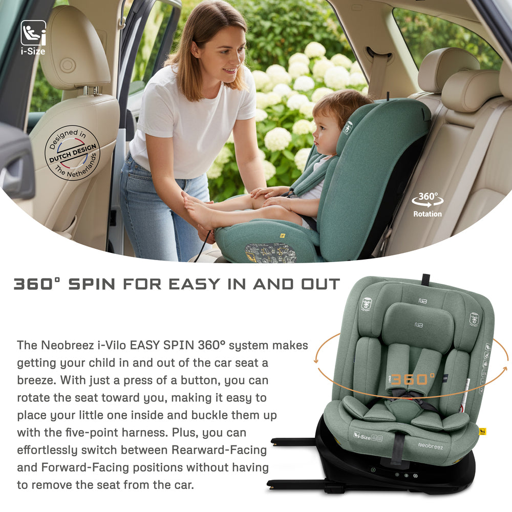 Neobreez - i-Vilo 360-Degree Isofix i-Size Car Seat Green