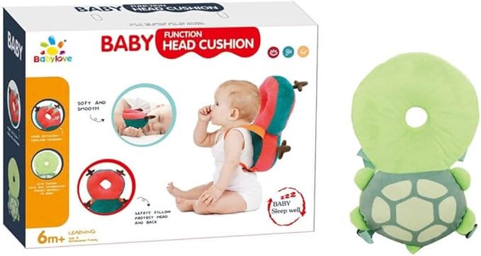 Cartoon Animal Plush Baby Head Cushion and Safety Drop Protector Turtle Yalla Generic Play Yallatoys