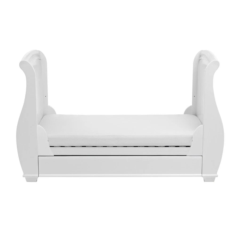 Bel Sleigh Drop Side Cot Bed White Yalla Generic Play Yallatoys