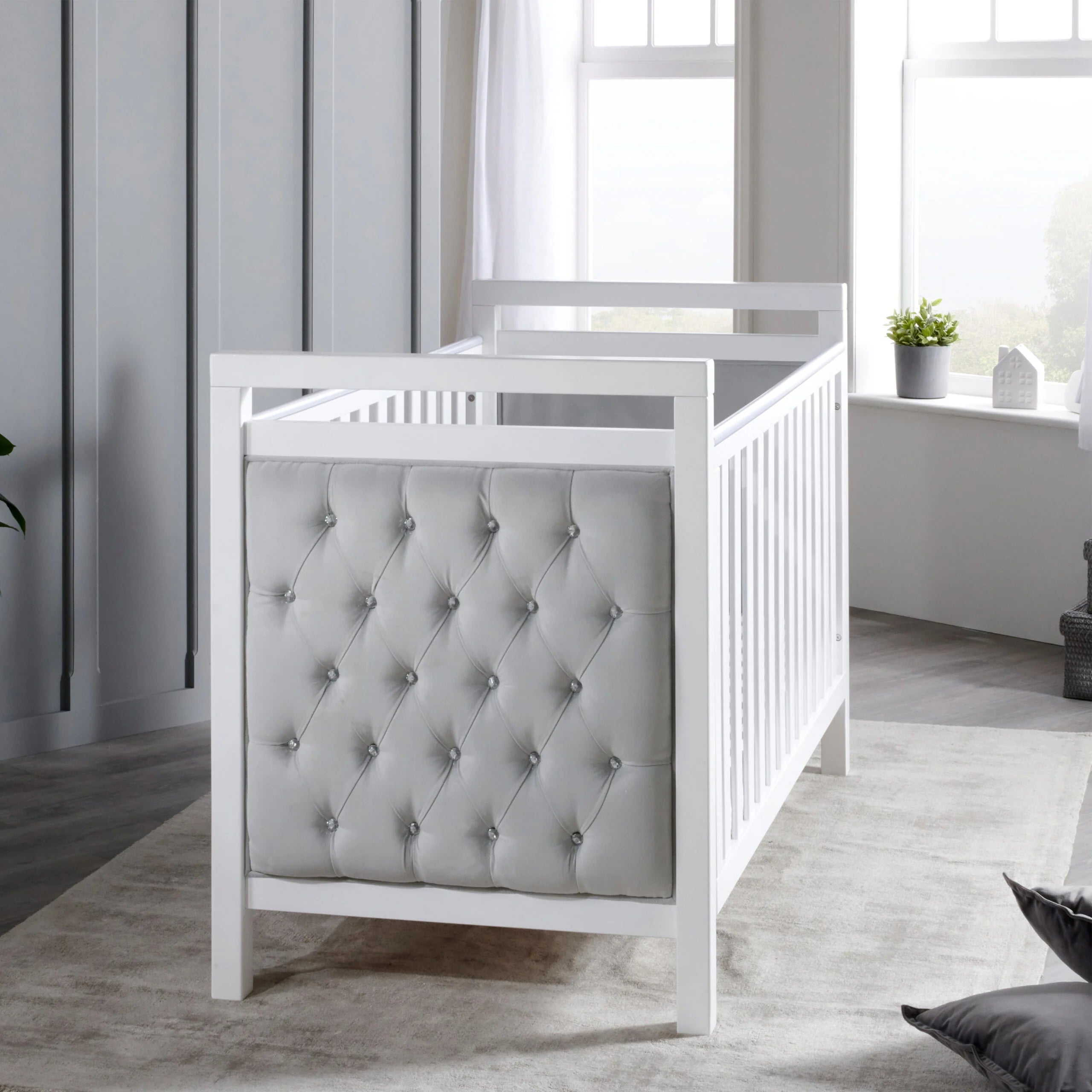 Velvet Deluxe Cot Bed White Yalla Generic Play Yallatoys