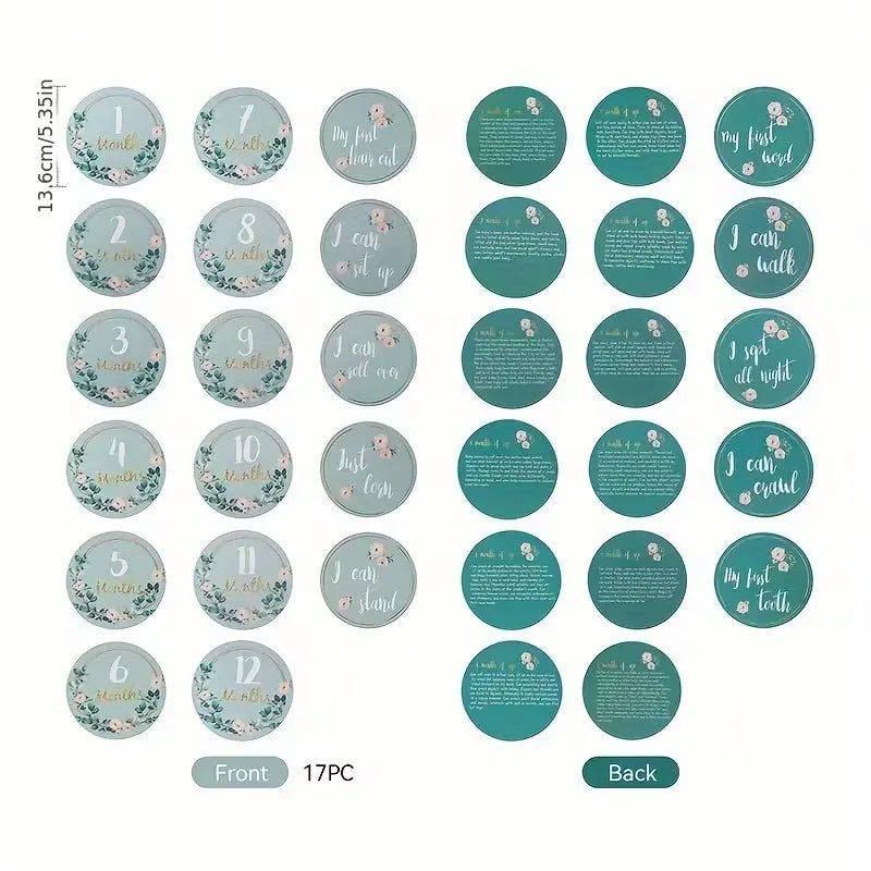 Turquoise Milestone Cards 17Pcs Yalla Generic Play