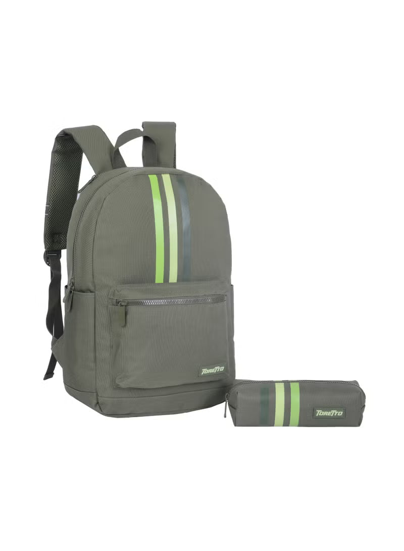 Toretto Kids Backpack With Pencil Case Khaki Green
