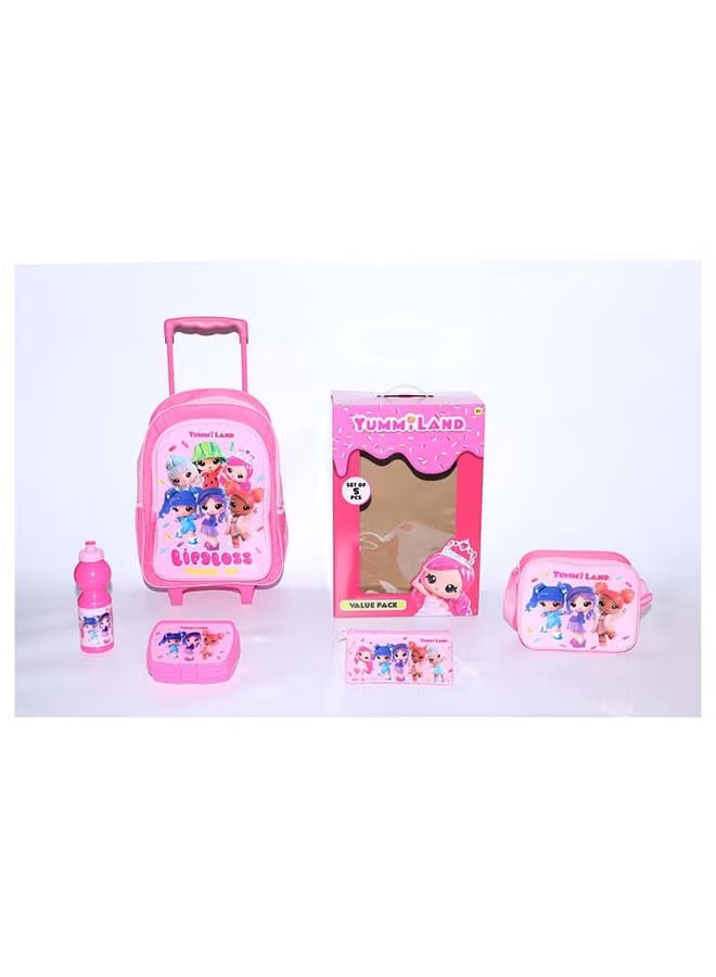 Yummi Land 5 In 1 Value Pack Trolley Bag 16 Inch