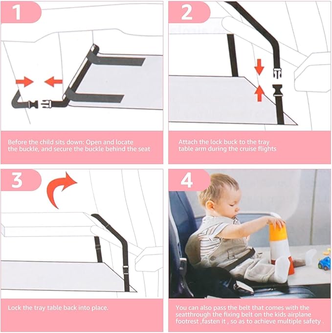 Kids Airplane Seat Extender Pink Bear Yalla Generic Play Yallatoys