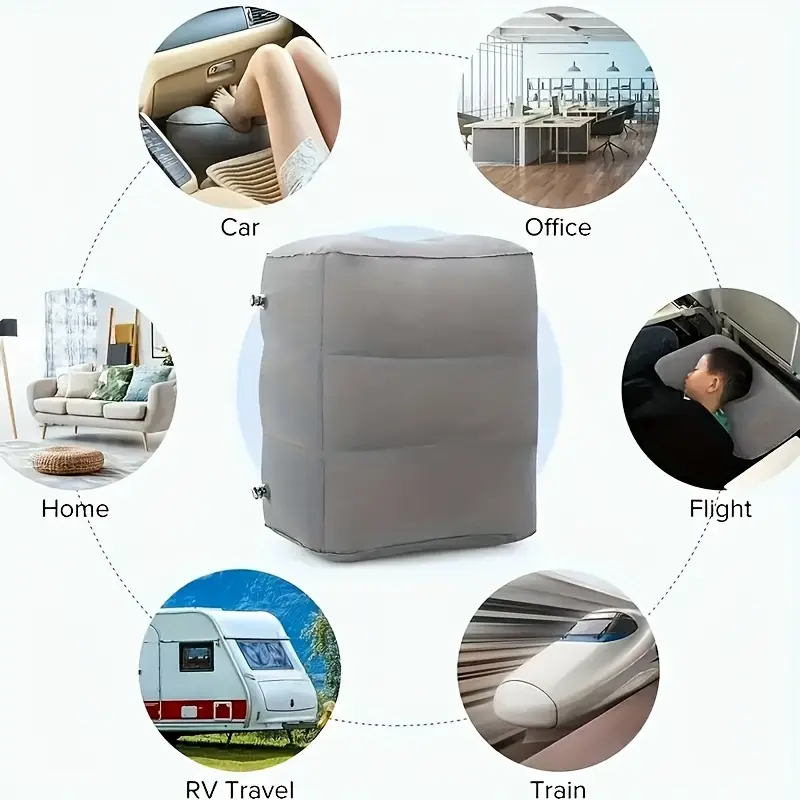 3 Layer Ergonomic Inflatable Airplane Foot Rest Pillow Yalla Generic Play Yallatoys