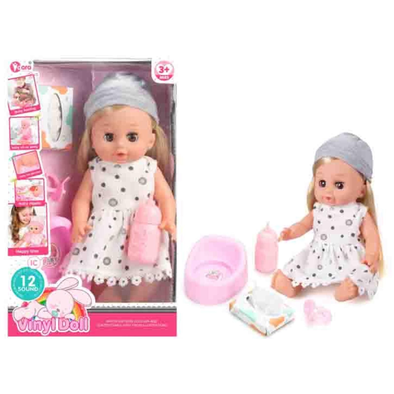 Vinyl Baby Doll with Sounds 14Inch Yalla Generic Play Yallatoys
