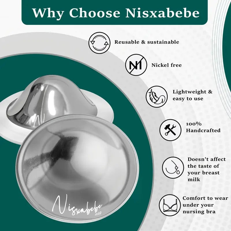 Silver Plated Nursing Cups with Silicone Rings Yalla Gifting Yallatoys
