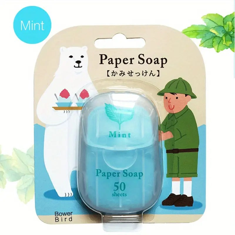 Portable Disposable  Soap Paper Sheets Travel Scented Bath Slice Sheet Blue Yalla Gifting Yallatoys