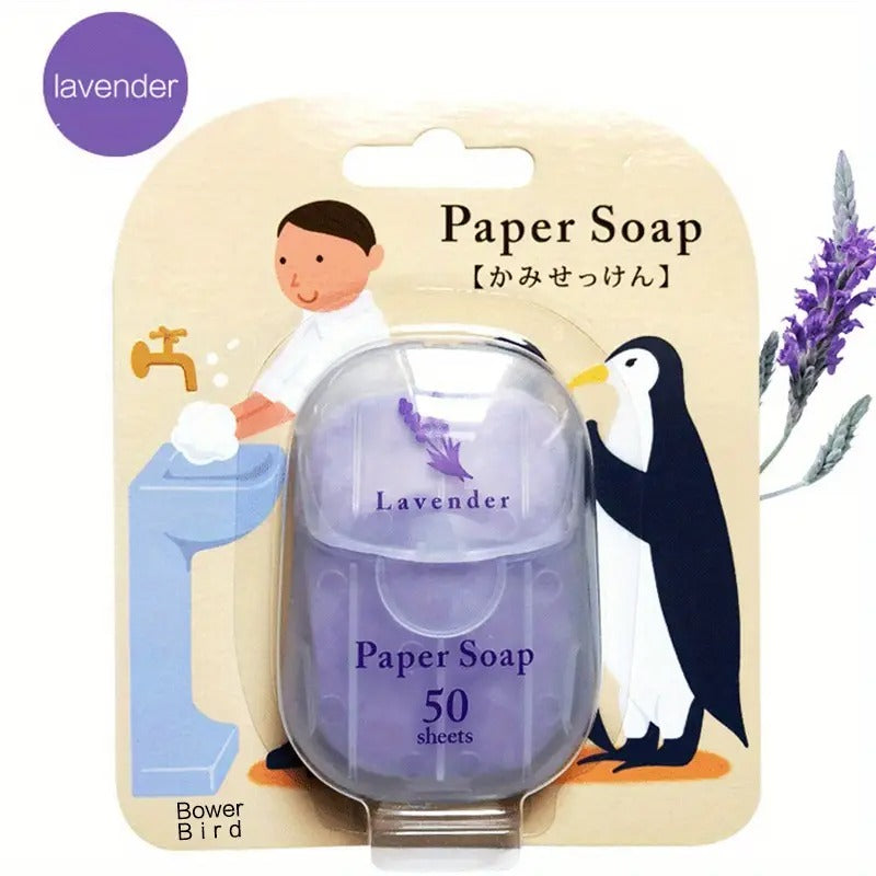 Portable Disposable  Soap Paper Sheets Travel Scented Bath Slice Sheet Purple Yalla Gifting Yallatoys