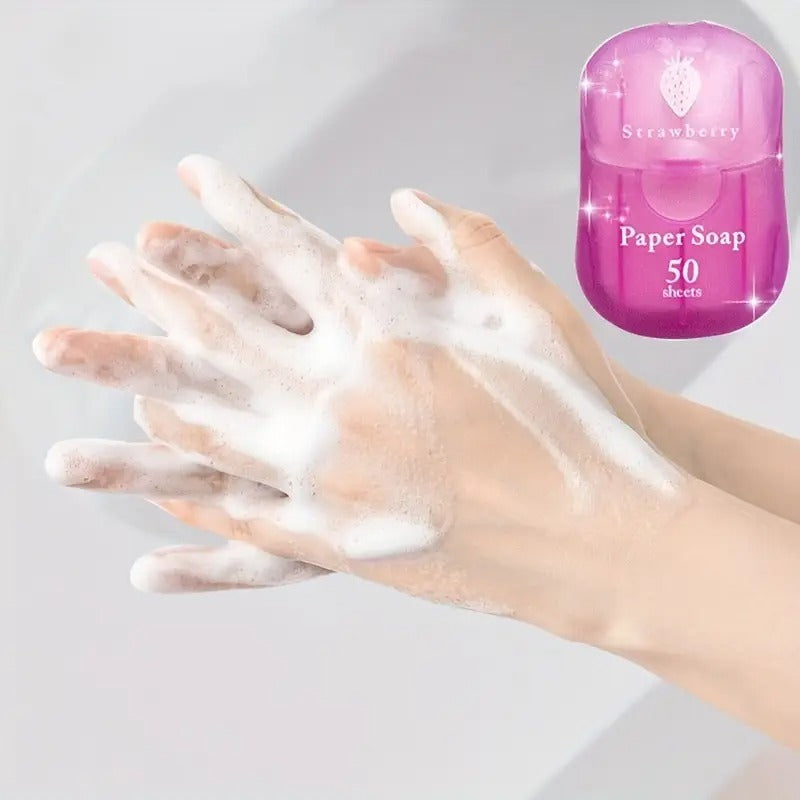 Portable Disposable  Soap Paper Sheets Travel Scented Bath Slice Sheet Pink Yalla Gifting Yallatoys