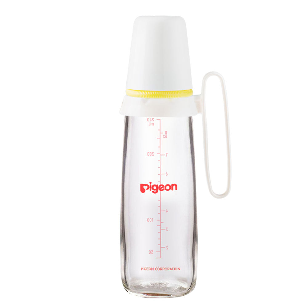 Pigeon Glass Bottle Sn White 240 Ml  W/Handle Pigeon Yallatoys