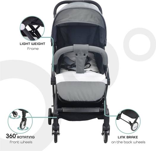 Moon Travel Lite  Cabin Stroller Mid Grey Moon Yallatoys