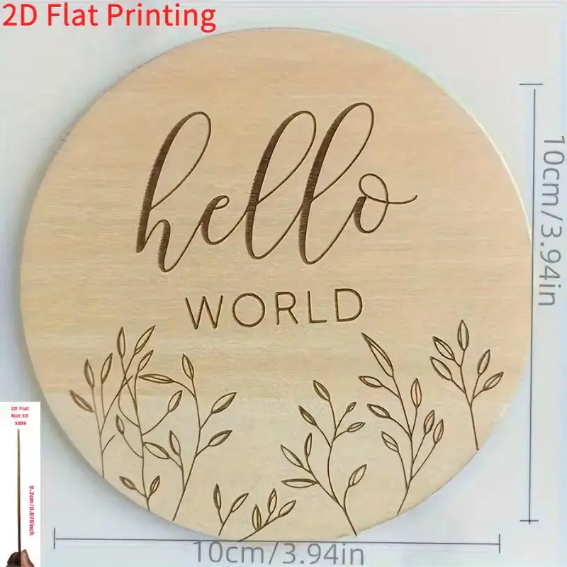 Hello World Wooden Milestone Card Yalla Generic Play