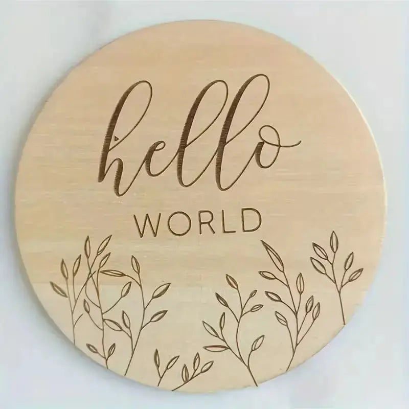 Hello World Wooden Milestone Card Yalla Generic Play