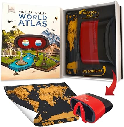 Buy Abacus Virtual Reality World Atlas Illustrated Interactive VR Book and STEM Learning Activity Set | Yallatoys.com