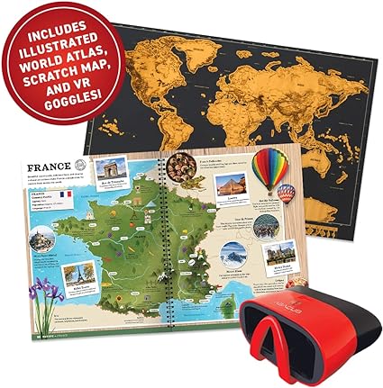 Buy Abacus Virtual Reality World Atlas Illustrated Interactive VR Book and STEM Learning Activity Set | Yallatoys.com