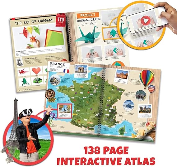 Buy Abacus Professor Maxwell's VR Atlas Virtual Reality Kids Science Kit Book and Interactive Geography STEM Learning Activity Set | Yallatoys.com