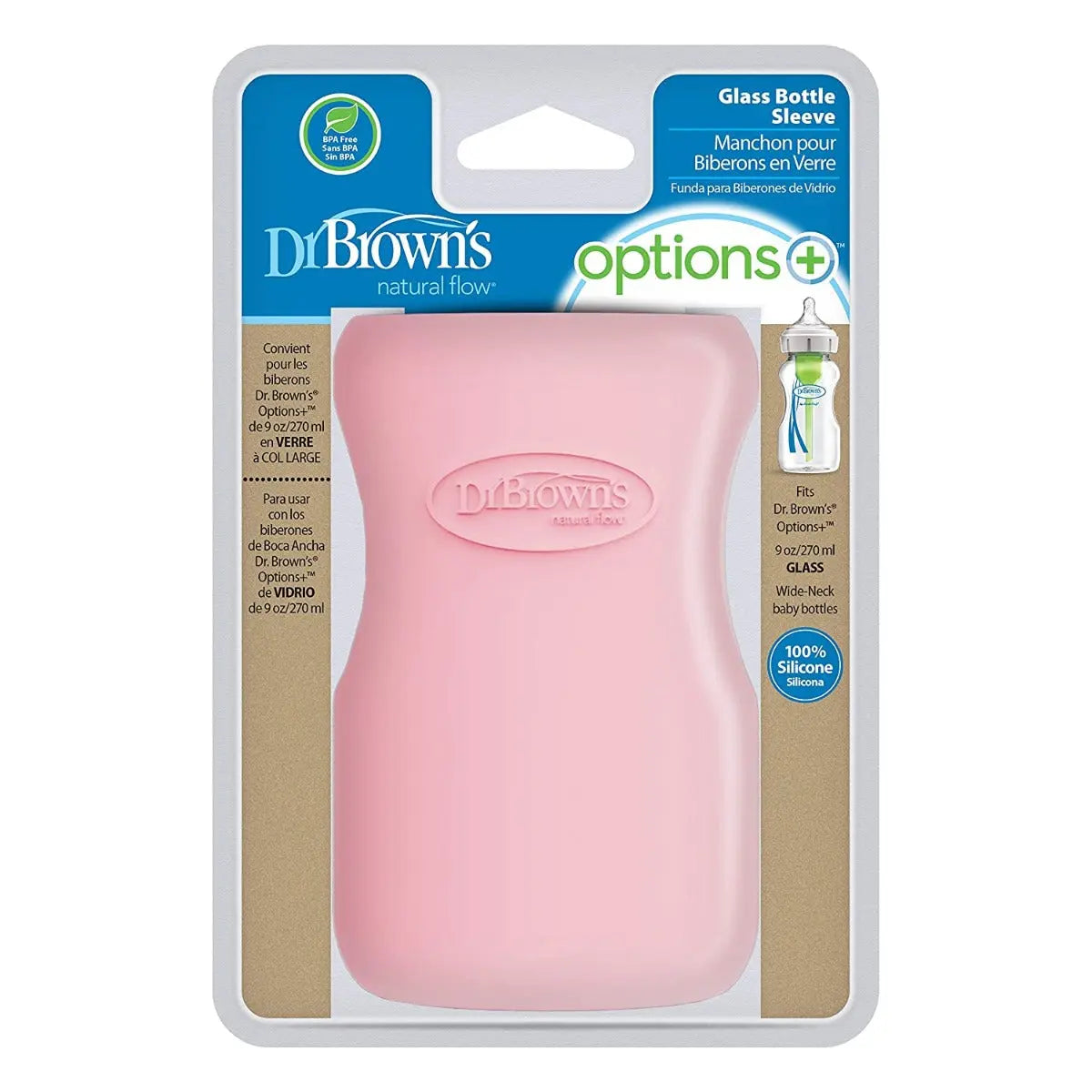 9 Oz / 270 Ml Wide-Neck Glass Bottle Sleeve - Pink Yallamomz Yallatoys