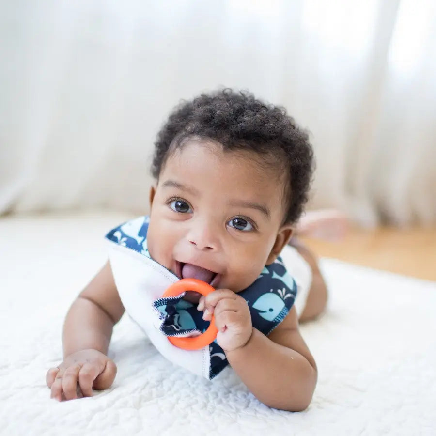 Dr Browns Super Soft Bandana Bibs with Teether Whale Blue Dr Browns Yallatoys