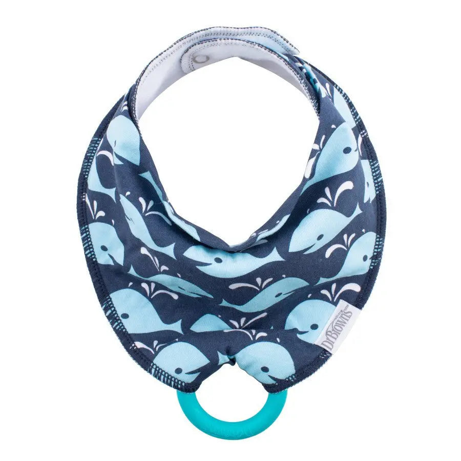 Dr Browns Super Soft Bandana Bibs with Teether Whale Blue Dr Browns Yallatoys