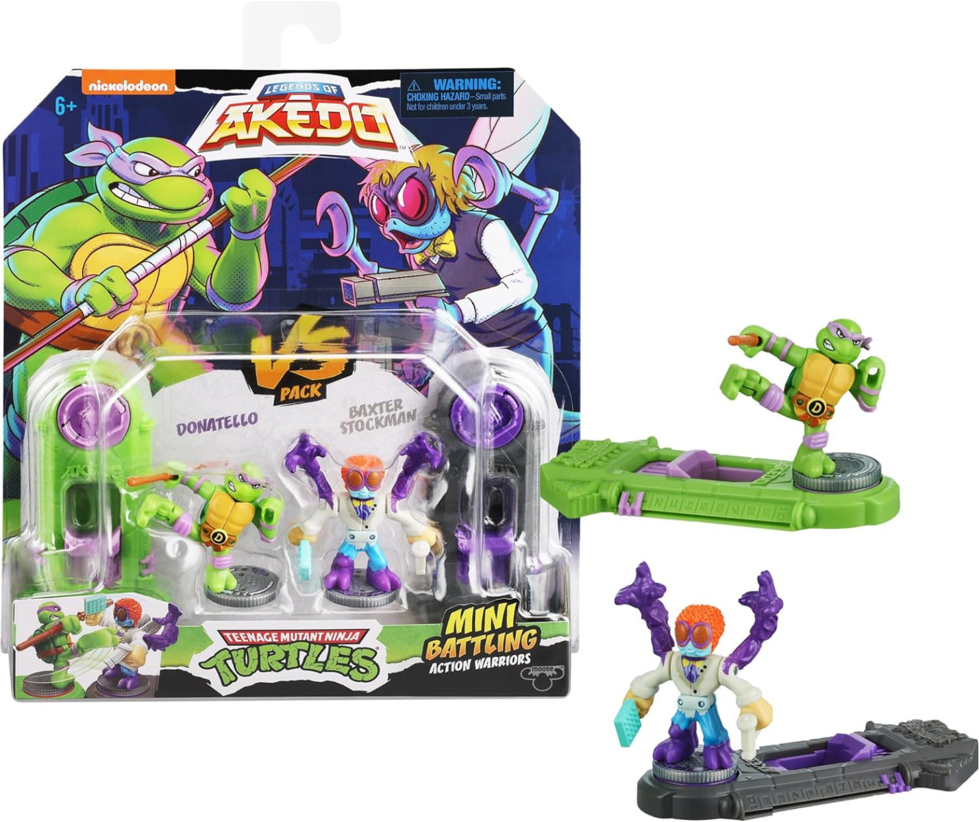 Buy Akedo Teenage Mutant Ninja Turtles Mini Battling Warriors Versus Pack Donatello Vs Baxter Stockman | Yallatoys.com