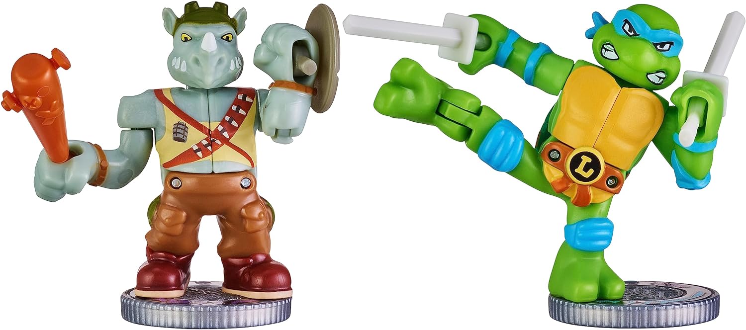 Buy Akedo Teenage Mutant Ninja Turtles Mini Battling Warriors Versus Pack Leonardo Vs Rocksteady | Yallatoys.com