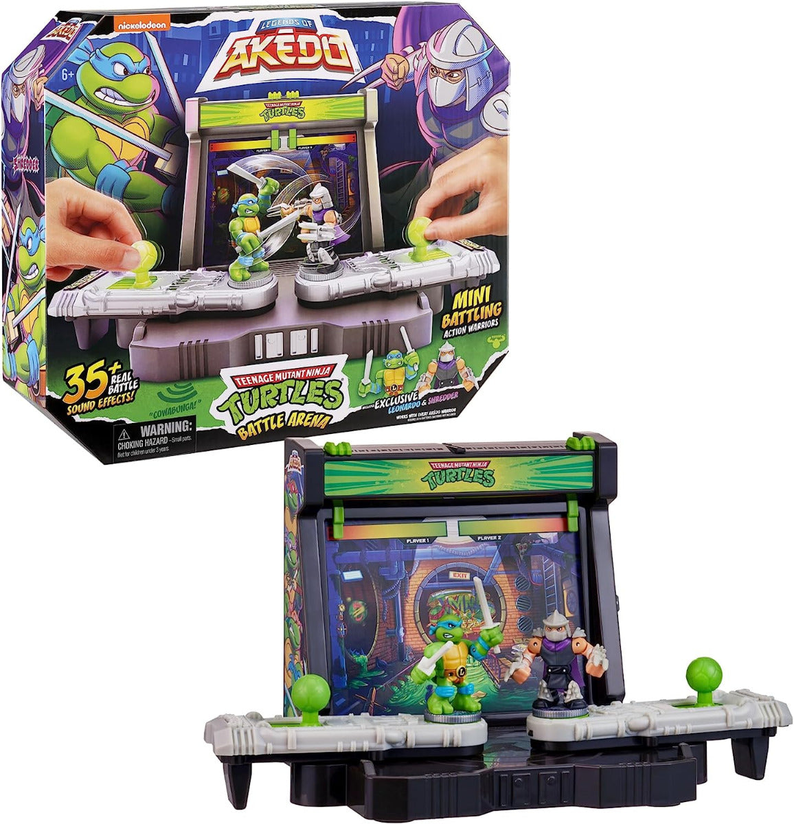 Buy Akedo Teenage Mutant Ninja Turtles Battle Arena Battle Sound Effects with Leonardo and Shredder | Yallatoys.com