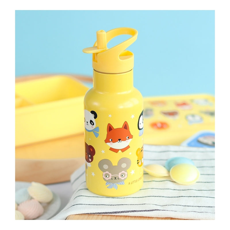 Buy A Little Lovely Company Stainless Steel Water Bottle 350ml Animal Friends | Yallatoys.com
