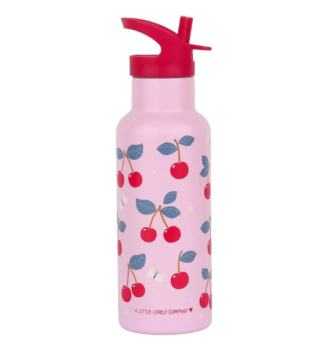Buy A Little Lovely Company Stainless Steel Water Bottle Cherries 500ml | Yallatoys.com