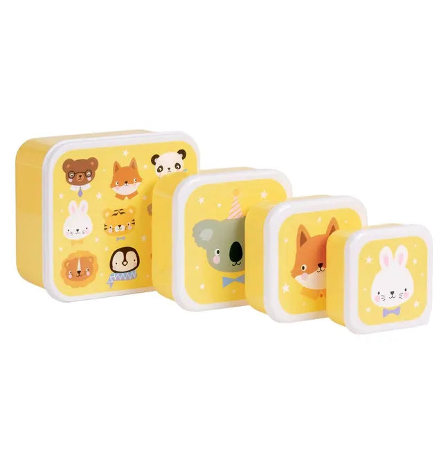 Buy A little Lovely Company Kids Lunch And Snack Box Set 4 Pcs Animal Friends | Yallatoys.com