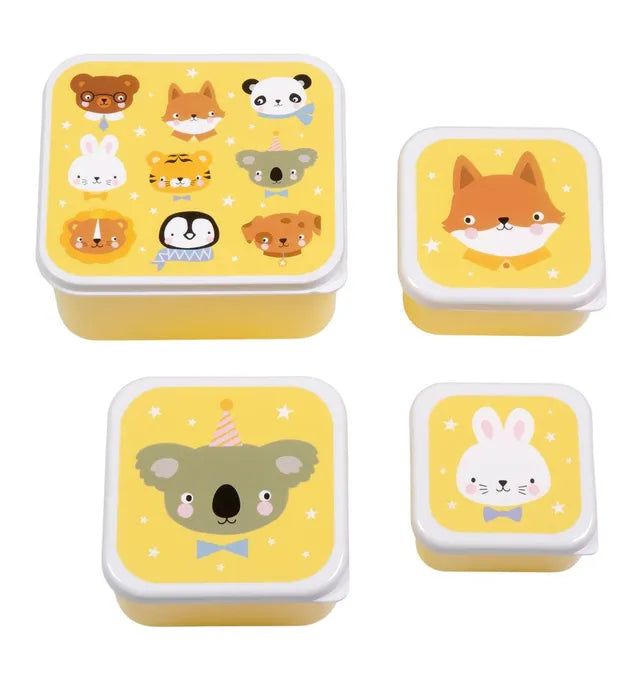 Buy A little Lovely Company Kids Lunch And Snack Box Set 4 Pcs Animal Friends | Yallatoys.com