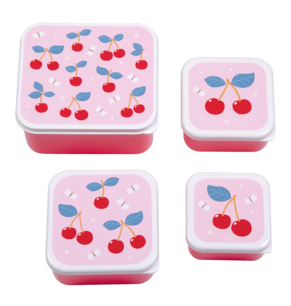 Buy A Little Lovely Company Set of Four Snack Boxes Cherries | Yallatoys.com