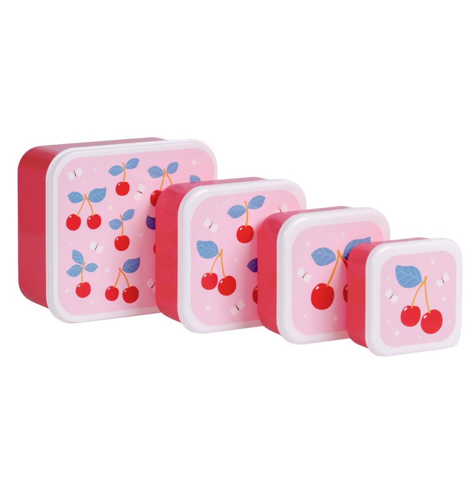Buy A Little Lovely Company Set of Four Snack Boxes Cherries | Yallatoys.com