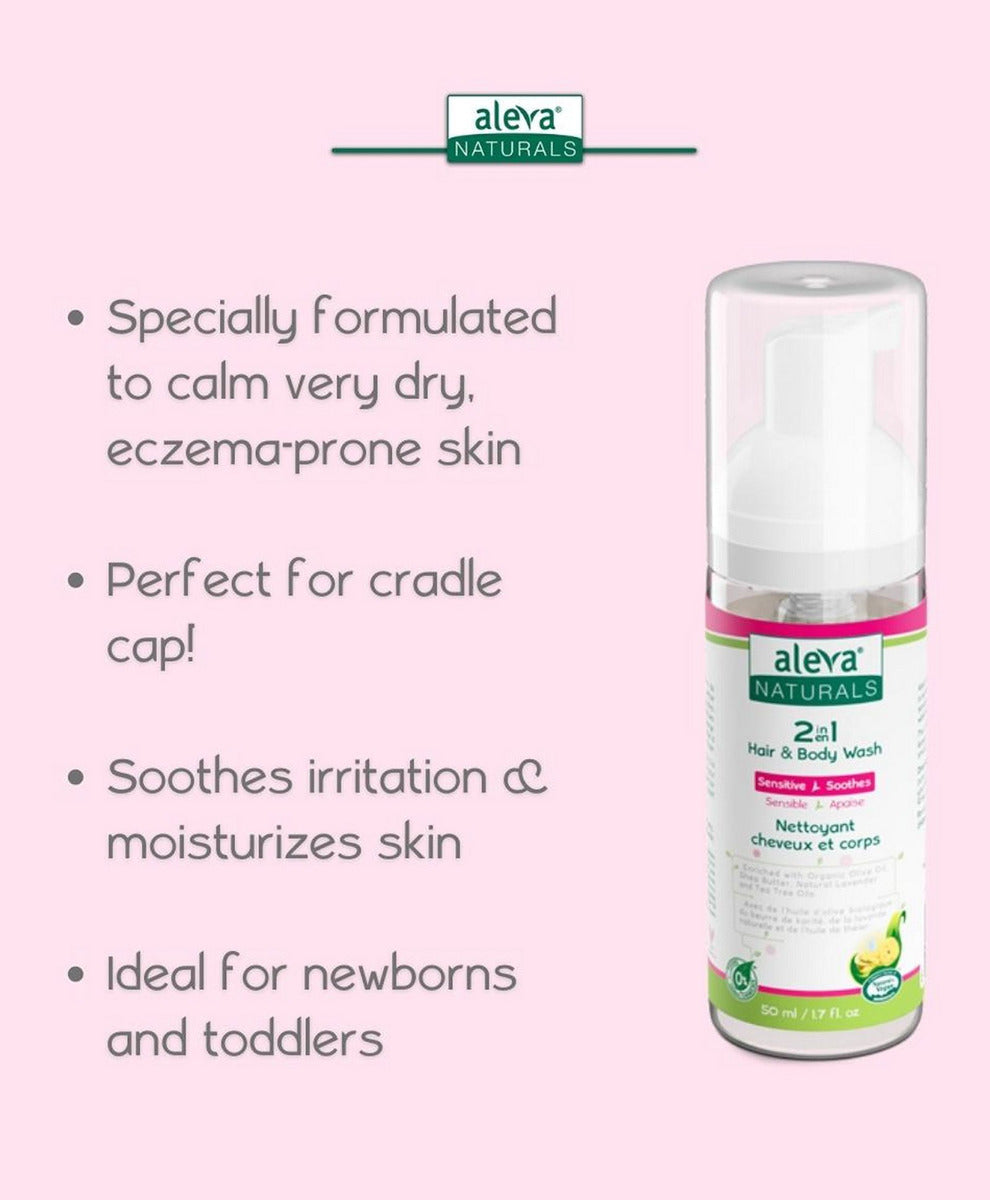Aleva Naturals 2 in 1 Hair & Body Wash Travel Size 50ml Aleva Naturals Yallatoys