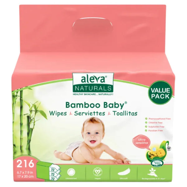 Aleva Naturals Bamboo Baby Sensitive Wipes Club Pack 216pcs Aleva Naturals Yallatoys
