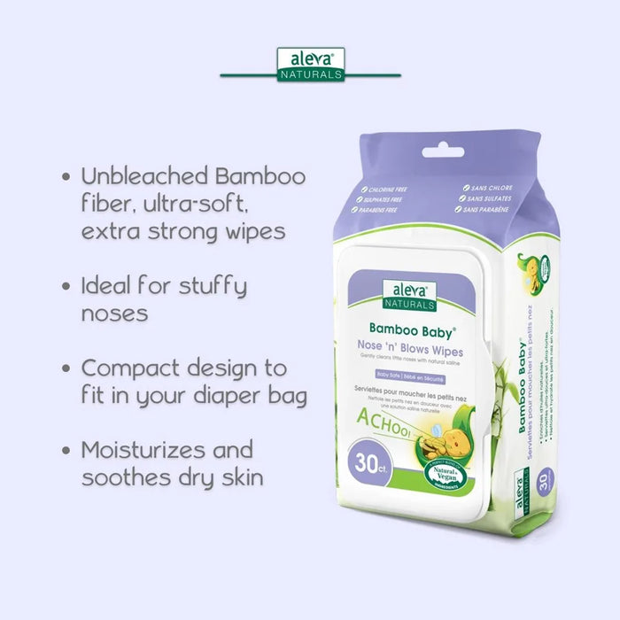Aleva Naturals Bamboo Baby Specialty Nose & Blows Wipes 30pcs Aleva Naturals Yallatoys