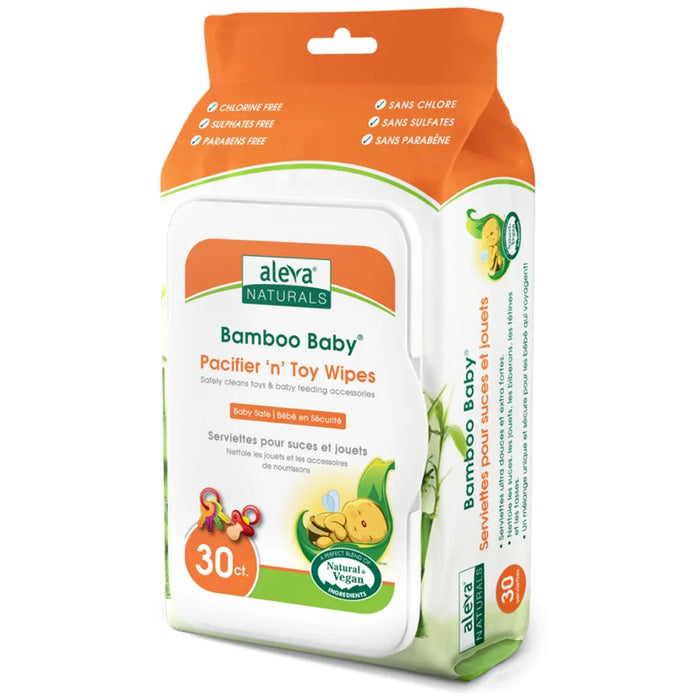 Aleva Naturals Bamboo Baby Specialty Pacifier & Toy Wipes 30pcs Aleva Naturals Yallatoys