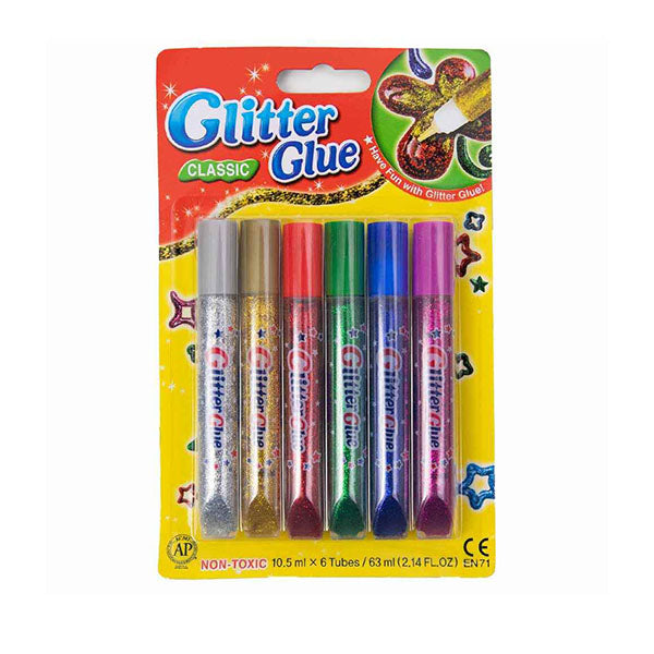 Buy Amos Glitter Glue 6 Colours Classic | Yallatoys.com