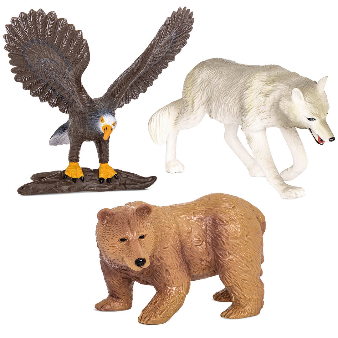Buy Terra Forest Animals Miniature Wolf,Grizzly Bear & Eagle | Yallatoys.com