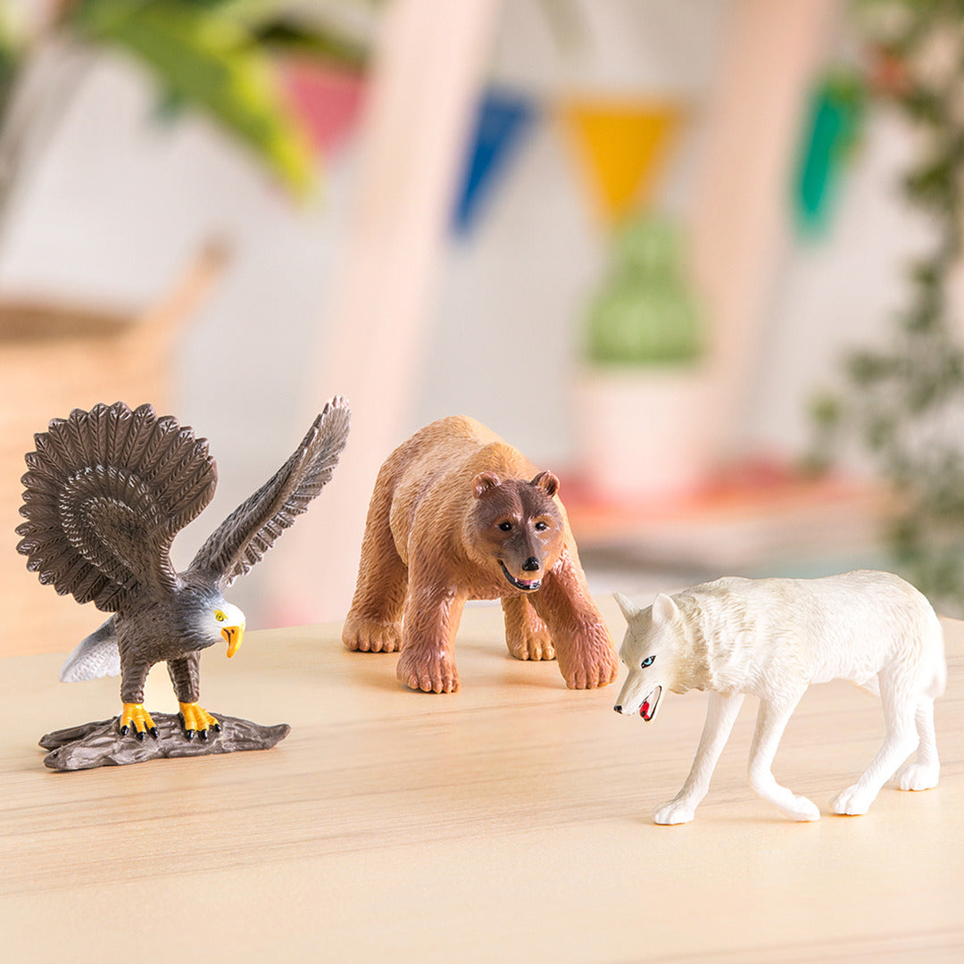 Buy Terra Forest Animals Miniature Wolf,Grizzly Bear & Eagle | Yallatoys.com