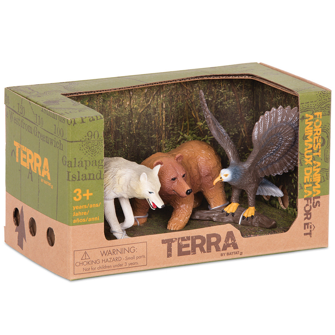 Buy Terra Forest Animals Miniature Wolf,Grizzly Bear & Eagle | Yallatoys.com