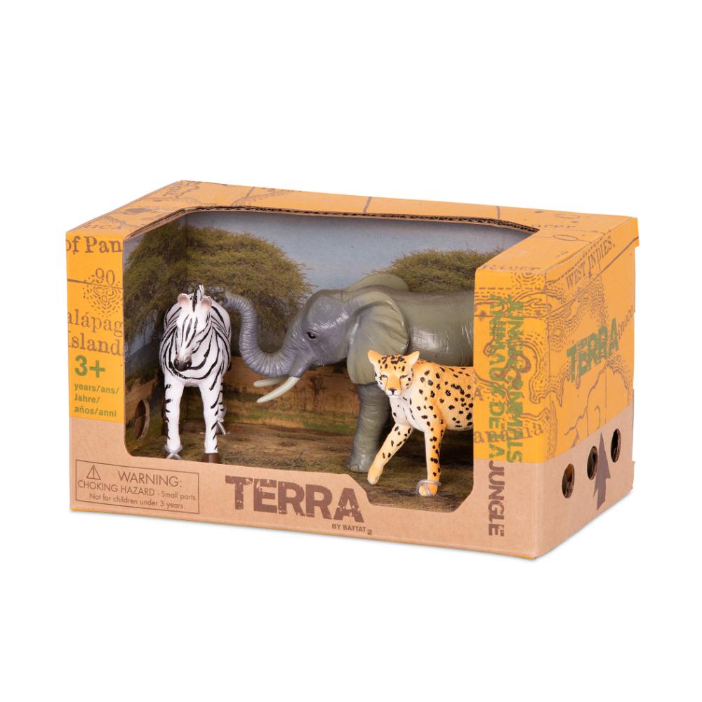 Buy Terra Jungle Animals Zebra, Elephant & Cheetah Jungle Animal Toys | Yallatoys.com